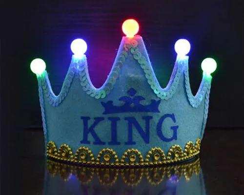 10 Pcs 5 Bulbs Happy Birthday Printed LED Crowns