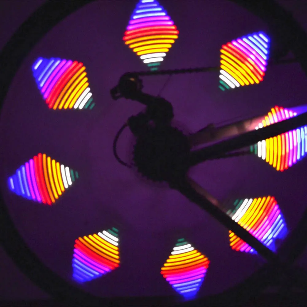 16 Colorful LED Lights 42 Patterns Water Resistant Bicycle Bike Cycling Wheel Spoke Light Lamp