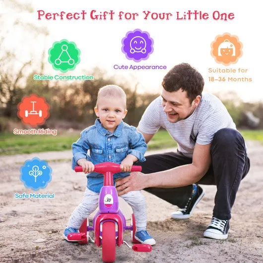 2 in 1 Toddler Tricycle Balance Bike Scooter Kids Riding Toys w/ Sound & Storage-Pink