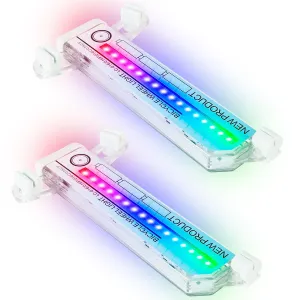 2Pcs 32LEDs Patterns Cycling Lights Rainbow Wheel Tire Flash Lamp Bicycle Colorful LED Wheel Spoke Signal Light w/ 30 Patterns