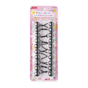 ANNIE Joy Twin Beads Ponytailers 10ct [BLACK] #16049