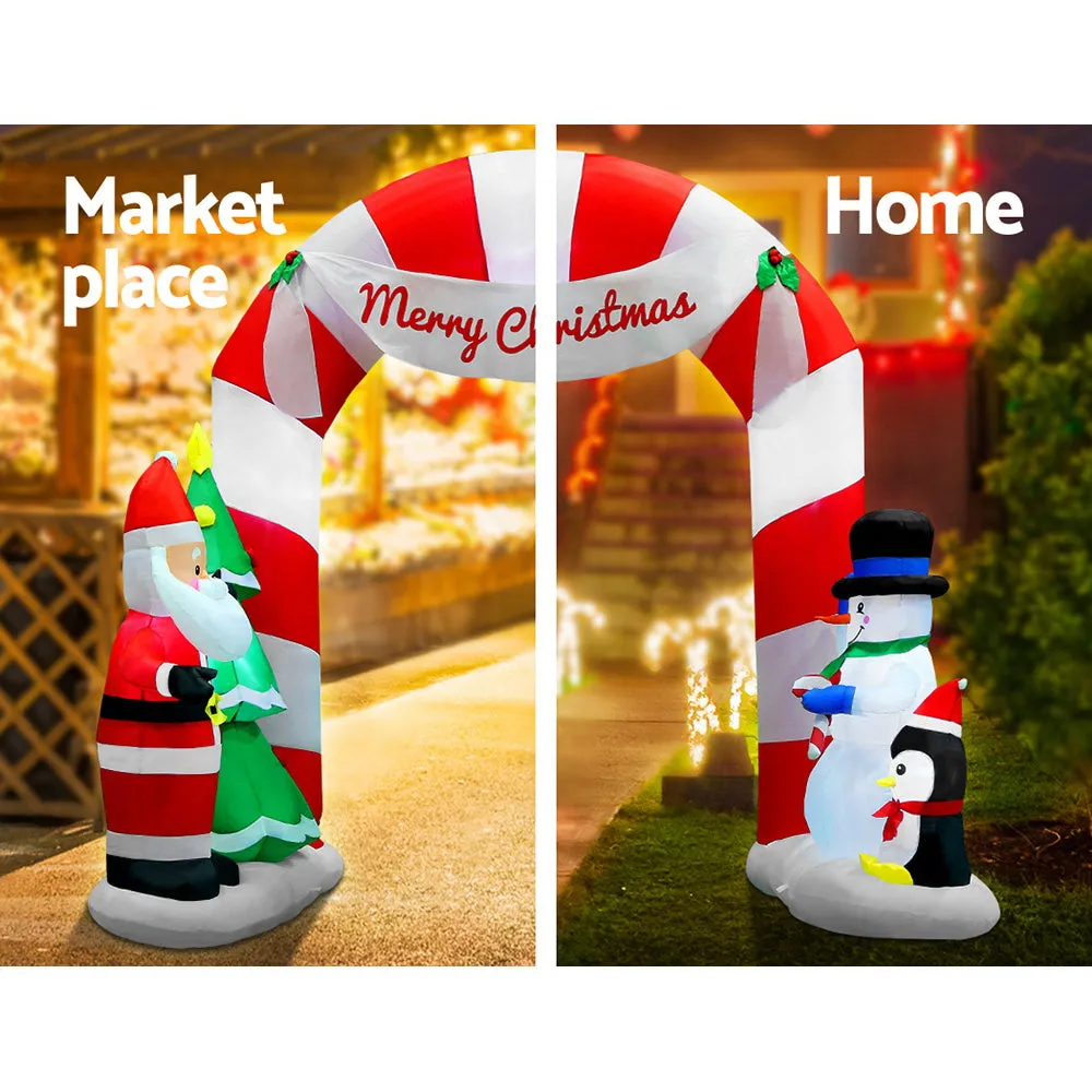 Archway Santa Christmas Inflatable Illuminated Xmas Decorations - 3M