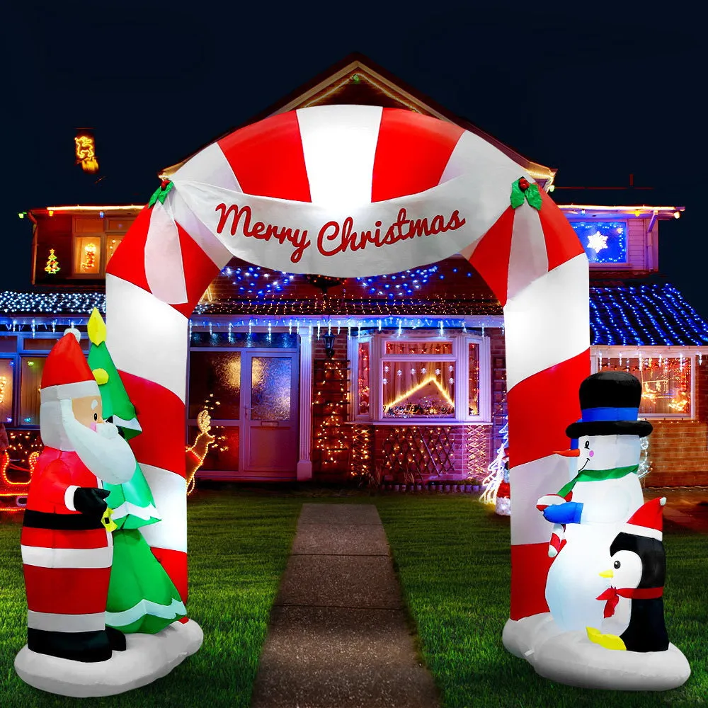 Archway Santa Christmas Inflatable Illuminated Xmas Decorations - 3M