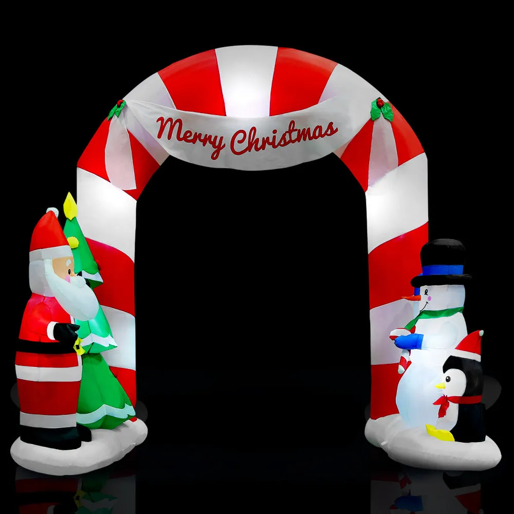 Archway Santa Christmas Inflatable Illuminated Xmas Decorations - 3M