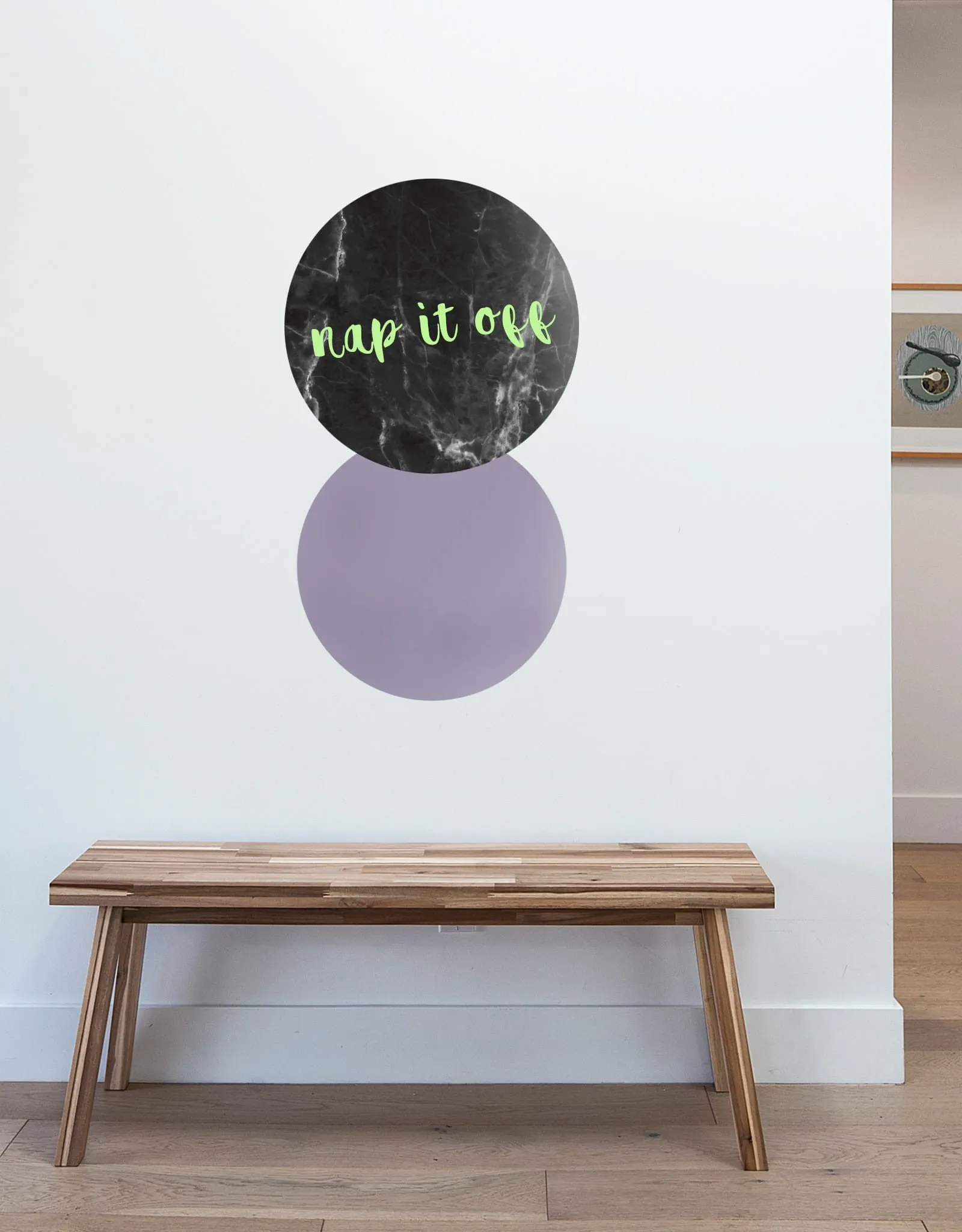 Black Marble Dry Erase - Circle