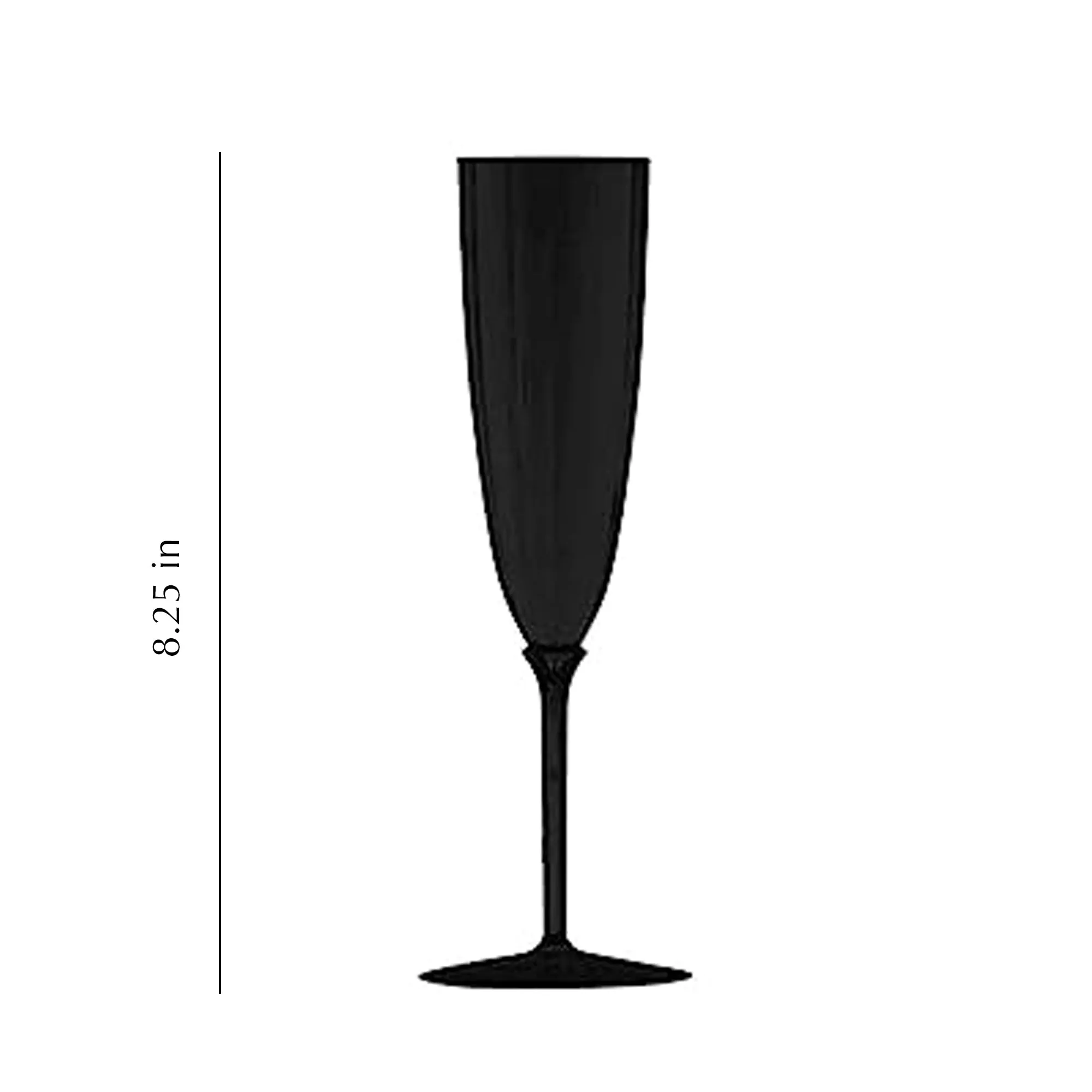 Black Plastic Champagne Cup 6oz