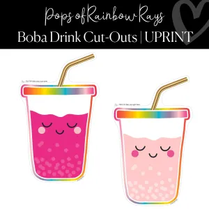 Boba Drink Cut-Outs | Pops of Rainbow  | UPRINT | Schoolgirl Style