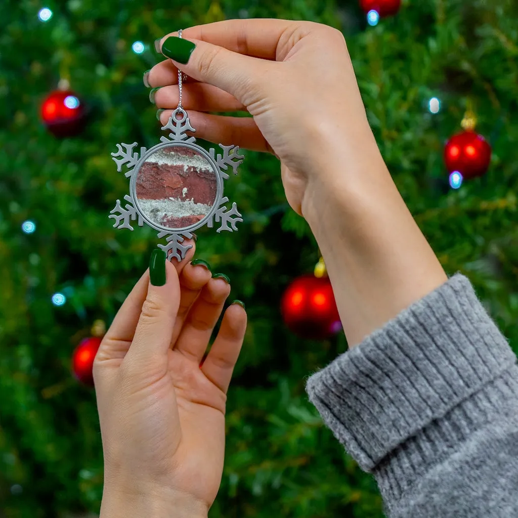 Bricks Pewter Snowflake Ornament