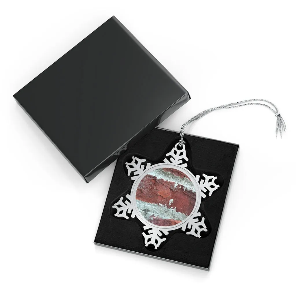 Bricks Pewter Snowflake Ornament