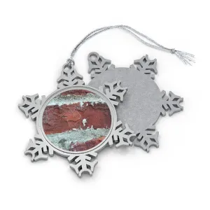 Bricks Pewter Snowflake Ornament