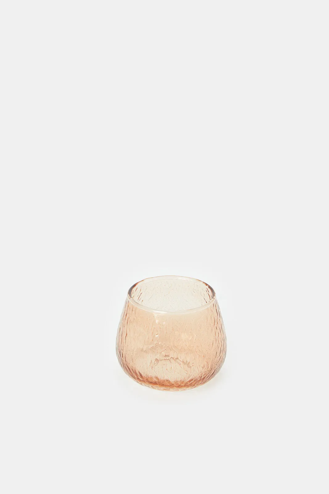 Brown Texture Effect Glass Candle Holder