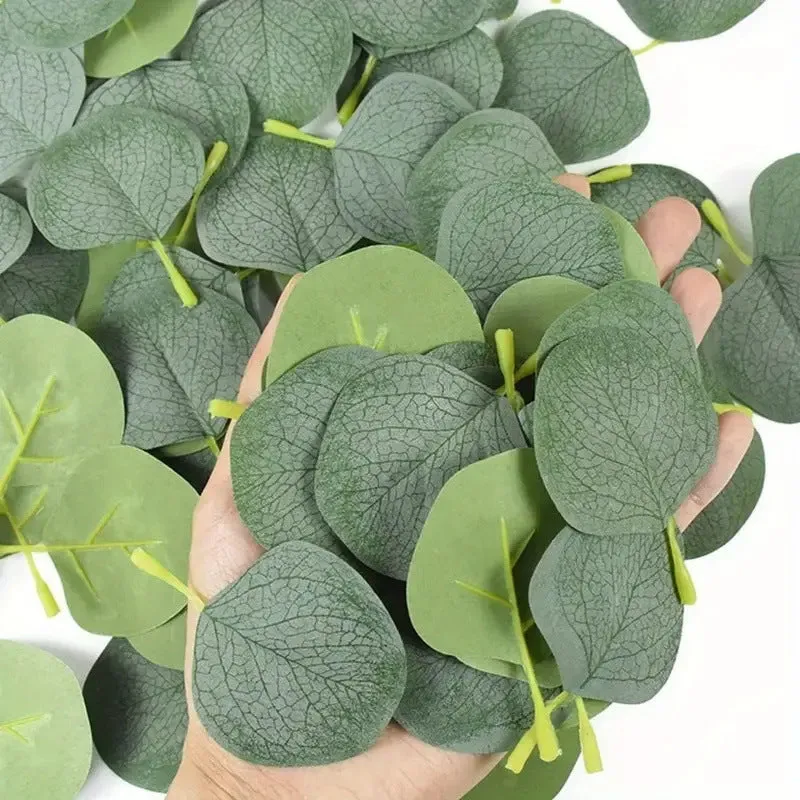 Bulk 300pcs Eucalyptus Leaves Artificial for Cake Presentation & Packaging Wholesale