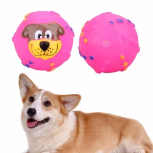 Cat Dog Toys Soft Rubber Dog Face Chew Squeaker Squeaky Toys for Dog Cat Funny Training Toy Pet Supplies