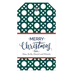 Christmas Basketweave Personalized Holiday Gift Tags