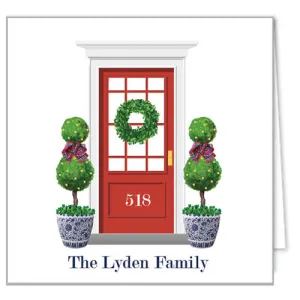 Christmas Front Door Personalized Enclosure Cards   Envelopes