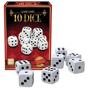 Set of 10 Classic Board Game Dice for Entertainment