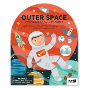 Coloring Book With Stickers: Outerspace