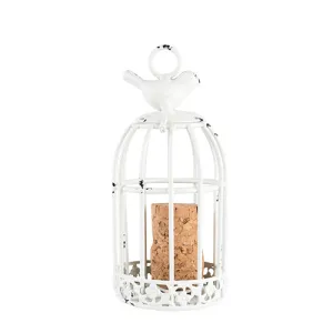 Country Cottage - Keepsake Bird Cage Cork Holder Ornament by