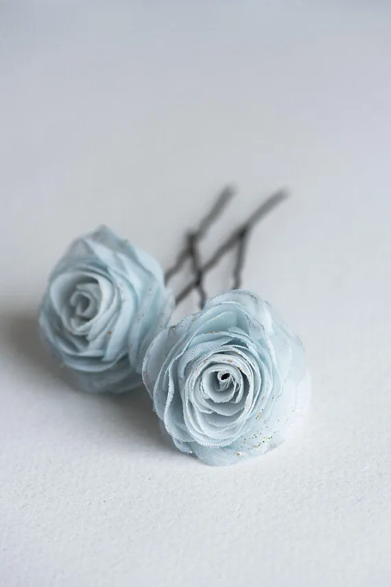 Custom color rose flower hair clip - FLORE