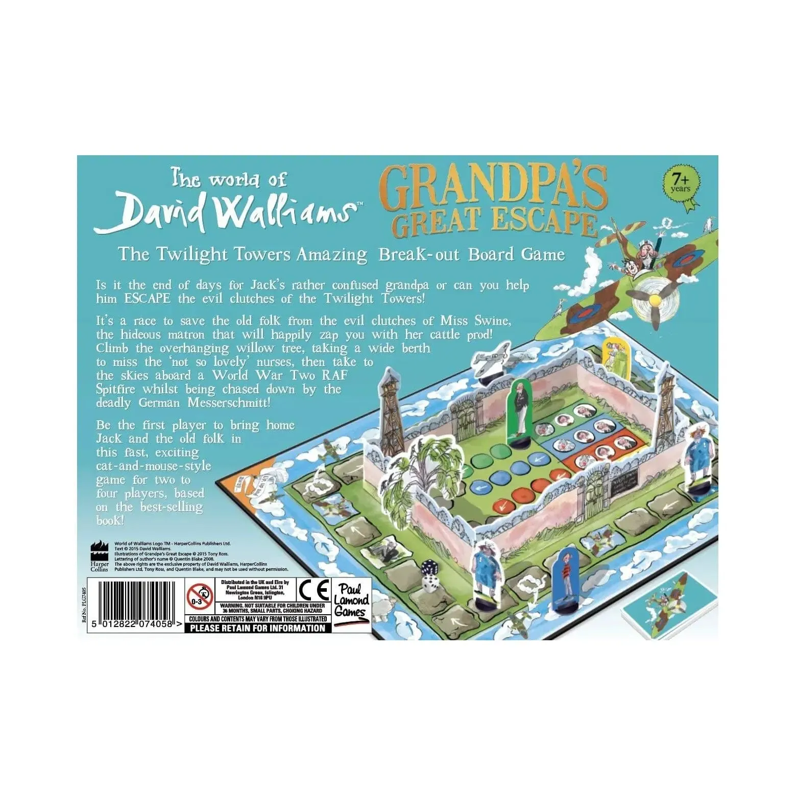 David Walliams Grandpa's Great Escape Board Game Family Fun Age 7 