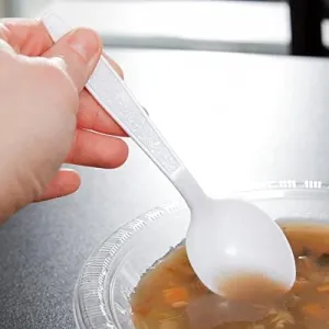 Disposable Soupspoon Wrapped White PP 5.3g , 1000pcs/ctn