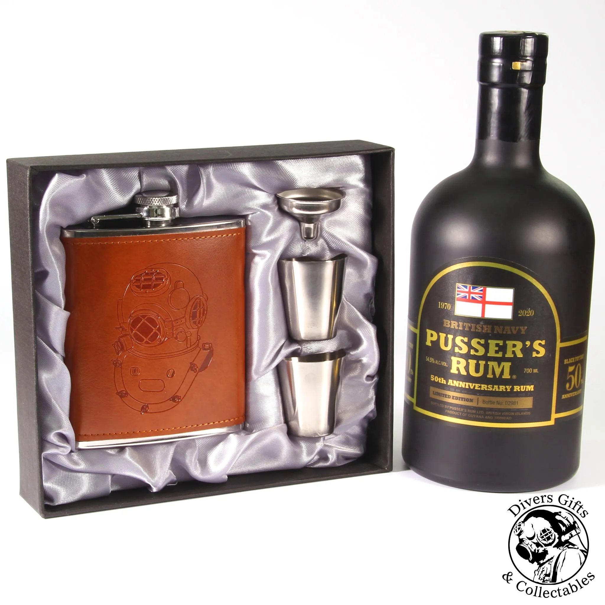 Diving Helmet (MkV) Hip Flask Luxury Gift Set