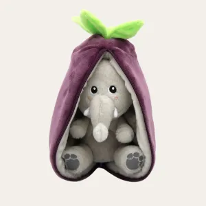 Elephant Eggplant 2 in 1 Soft Plush Toy Velvet Flipetz