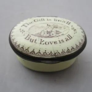 Enamel Patch Box The Gift Is Small Antique Georgian c1800