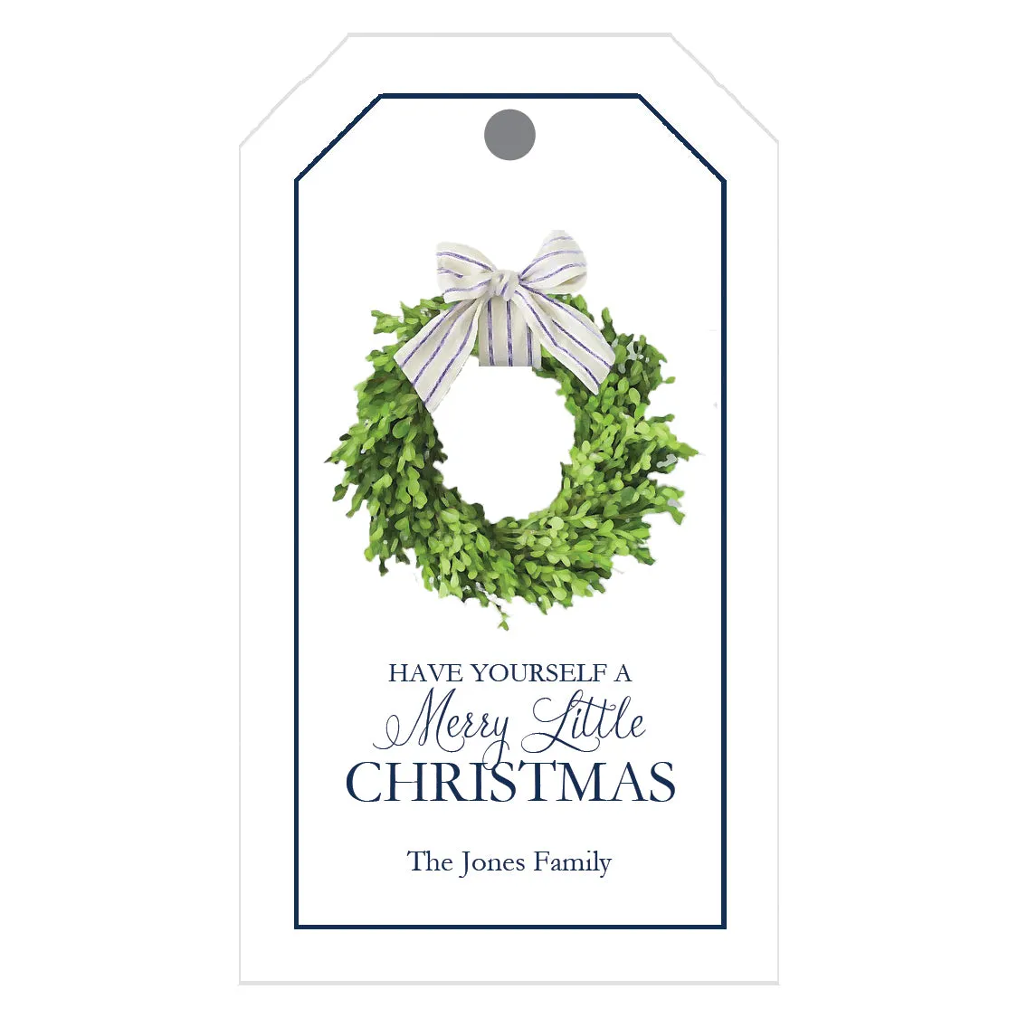 Farmhouse Wreath Personalized Christmas Gift Tags