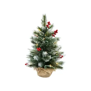 Gala Berry Snow Burlap LED Tree 60cm