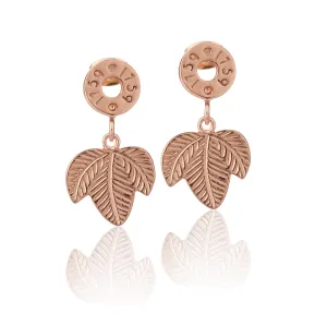 Guiness Rose Gold Plated Leaf Earrings