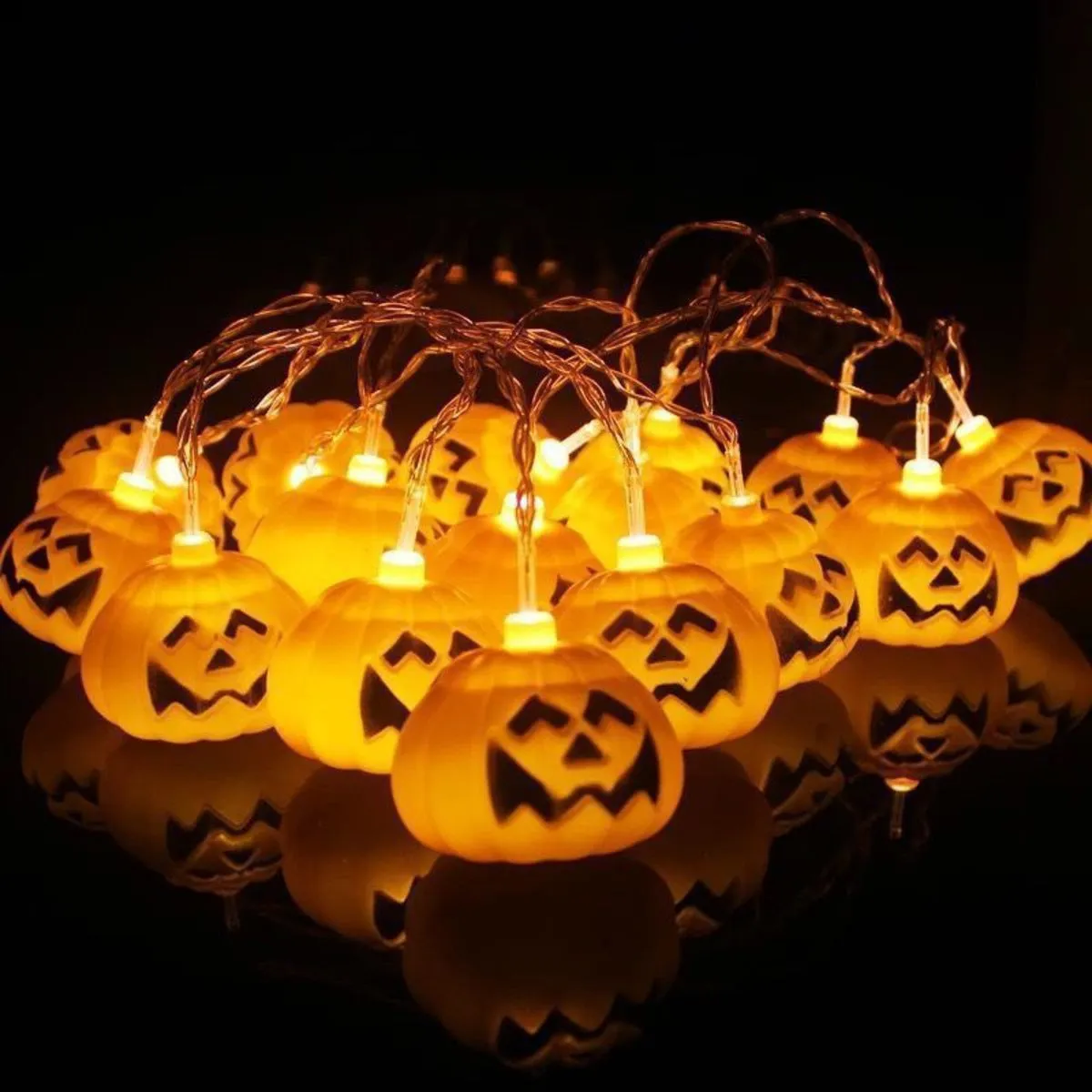 Halloween LED String Lights Pumpkin, Ghost, Eyeball, Cat, Skull, and Spider LED Decorations for Indoor & Outdoor Halloween Decor (Big Pumpkin)