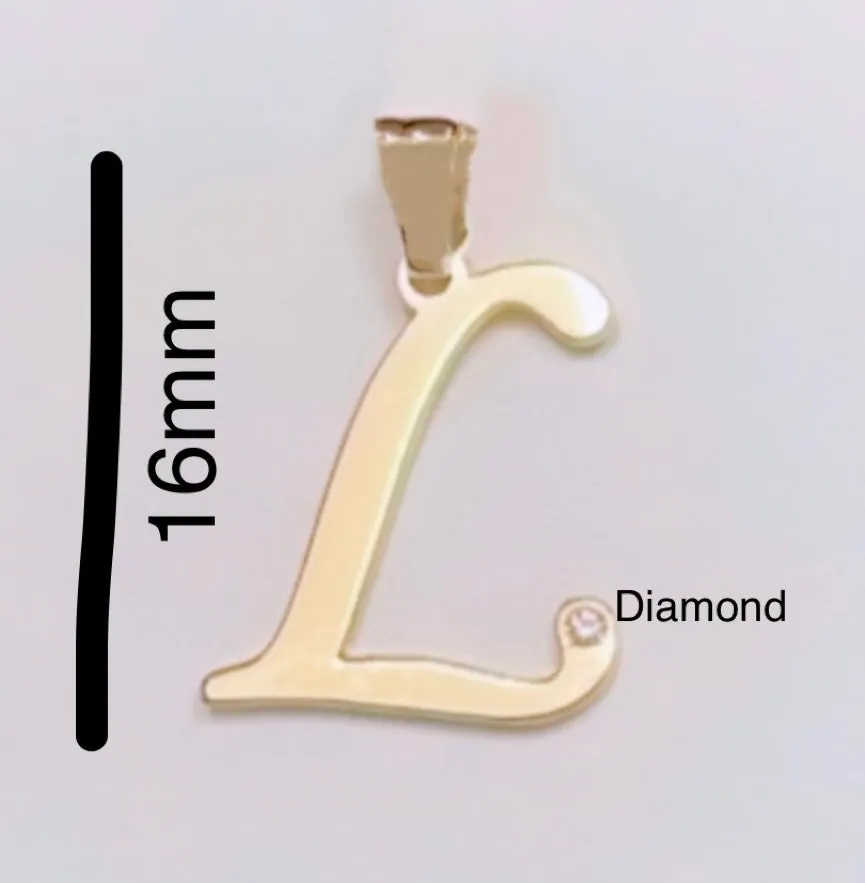 Initial with Diamond point pendant NC062