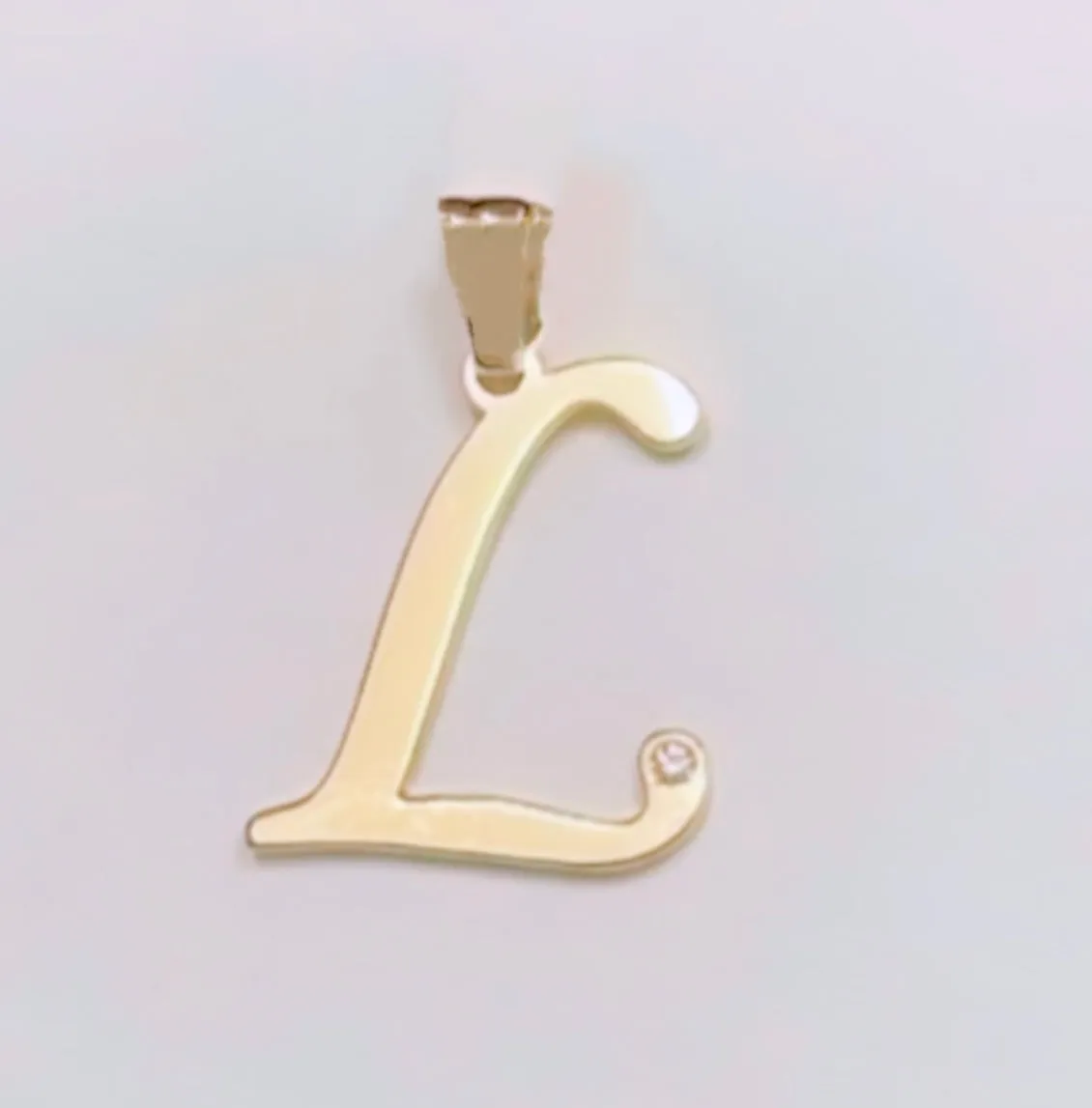 Initial with Diamond point pendant NC062