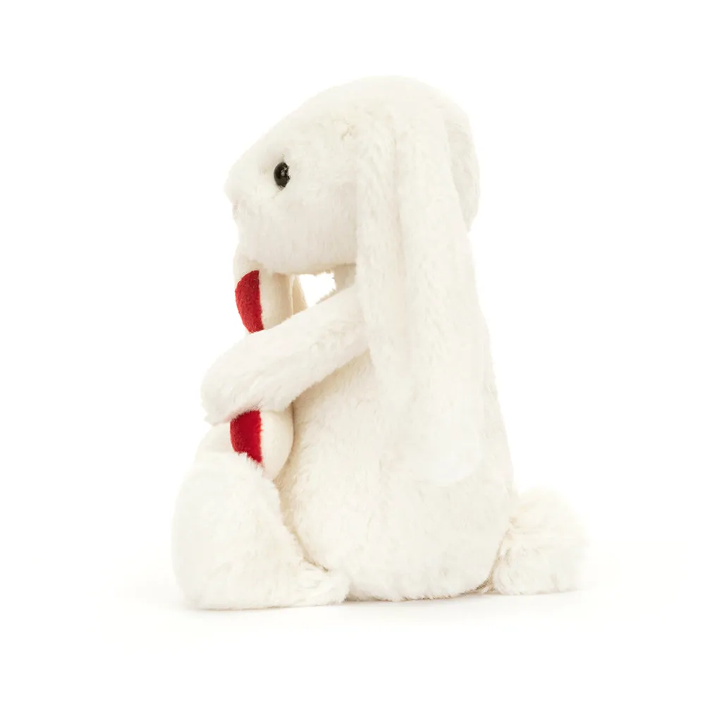 Jellycat Plush Toy Bashful Bunny with Candy Cane