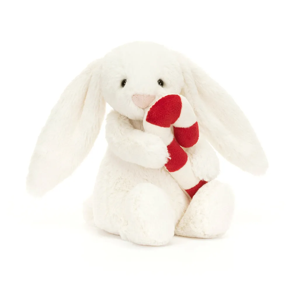 Jellycat Plush Toy Bashful Bunny with Candy Cane