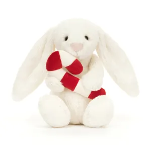 Jellycat Plush Toy Bashful Bunny with Candy Cane