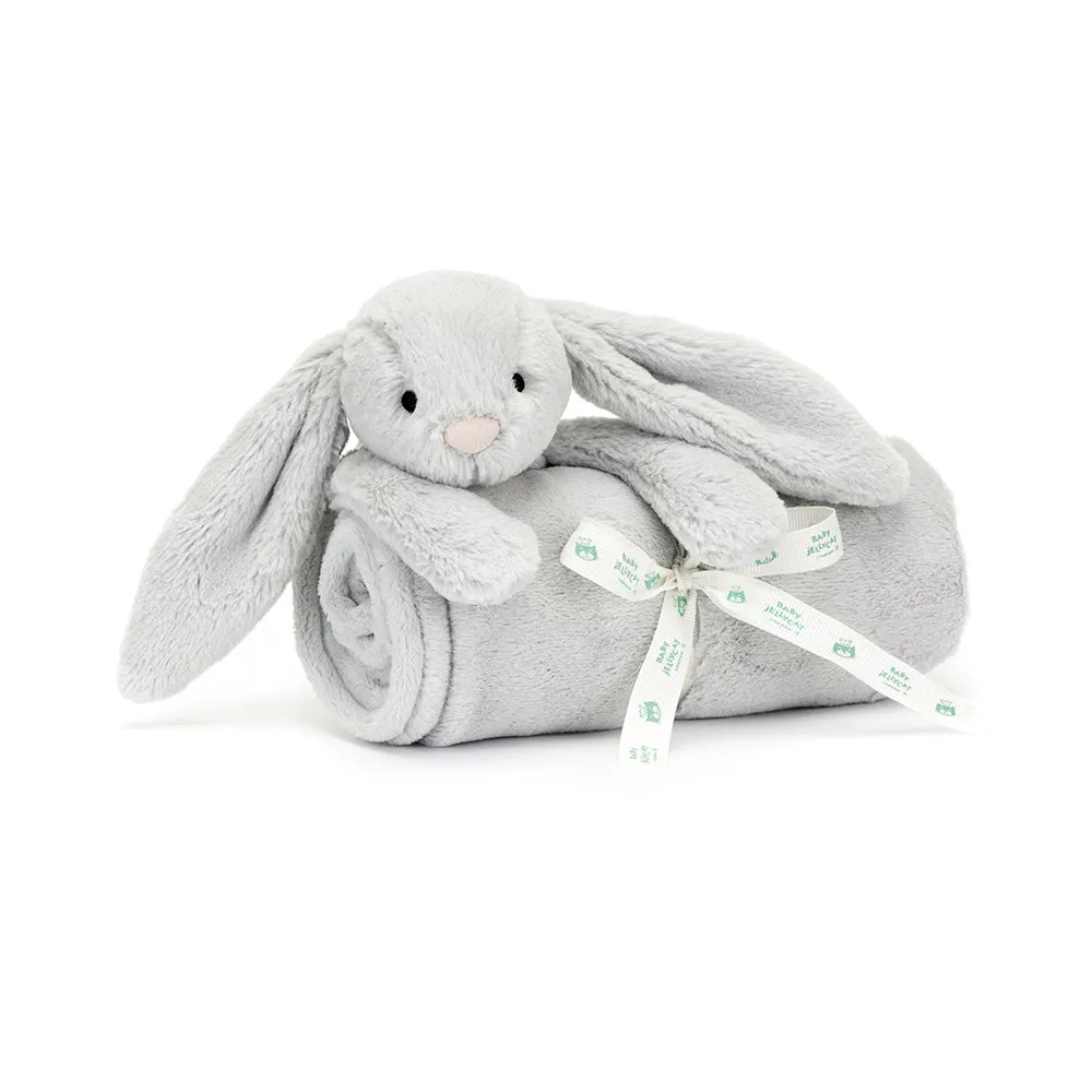 Jellycat Plush Toy Bashful Silver Bunny Blankie