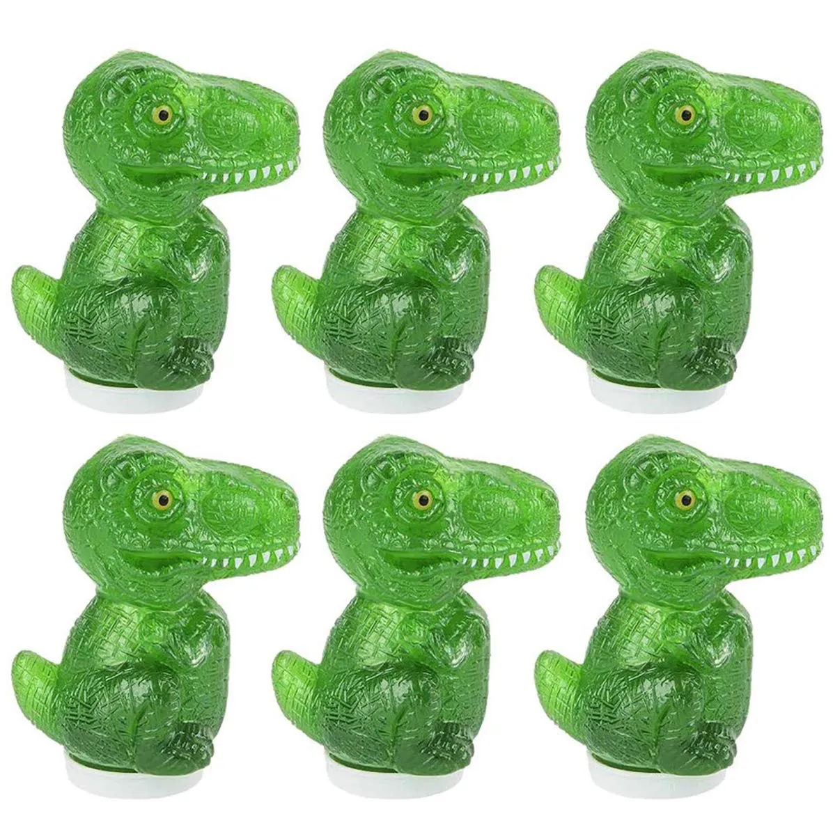 Kicko Dinosaur Slime - Pack of 6 Colored Gooey Slimes in Dino-Shaped Container - Good