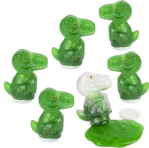 Kicko Dinosaur Slime - Pack of 6 Colored Gooey Slimes in Dino-Shaped Container - Good