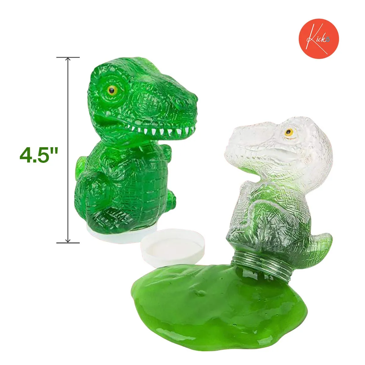 Kicko Dinosaur Slime - Pack of 6 Colored Gooey Slimes in Dino-Shaped Container - Good