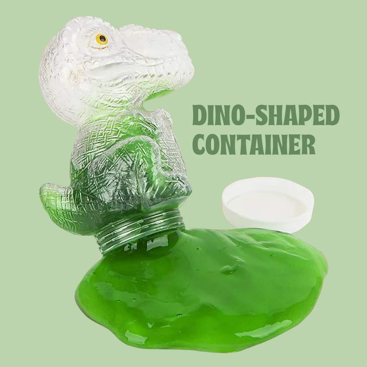 Kicko Dinosaur Slime - Pack of 6 Colored Gooey Slimes in Dino-Shaped Container - Good