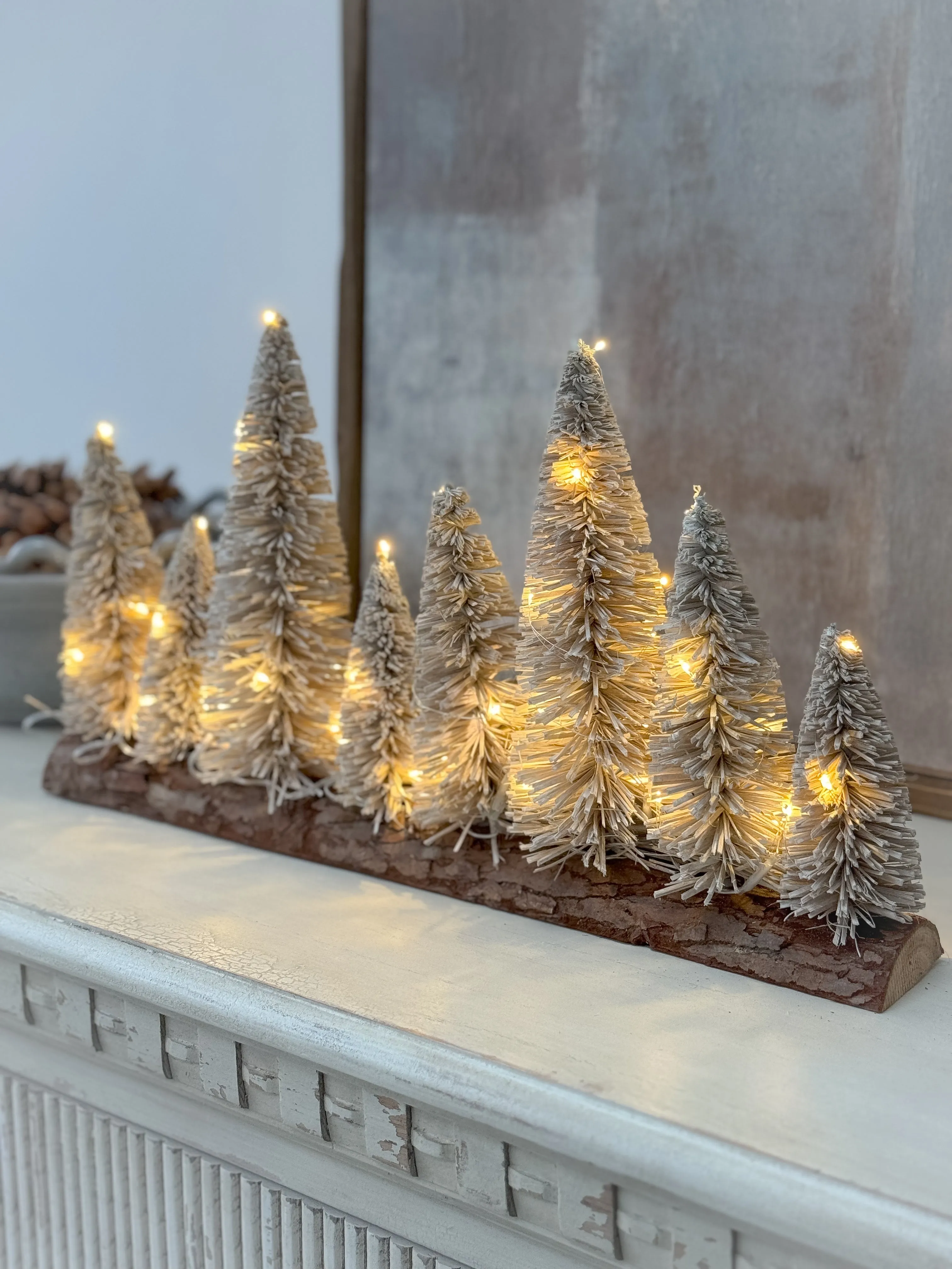 LED Soft Beige Fir Forest Scene