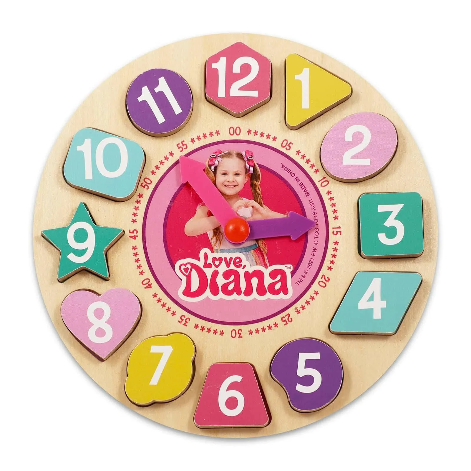 Love Diana Shape Sorter Wood Clock 1 Set