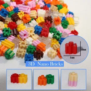 Mini Building Blocks DIY Brick 1x1Dots 200PCS 25Colors Educational Games Toys for Children Compatible with brands blocks