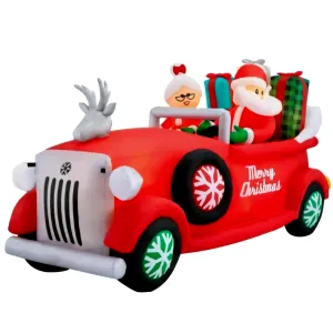 Mr. & Mrs. Claus' Car - 8FT Tall Illuminated Inflatable