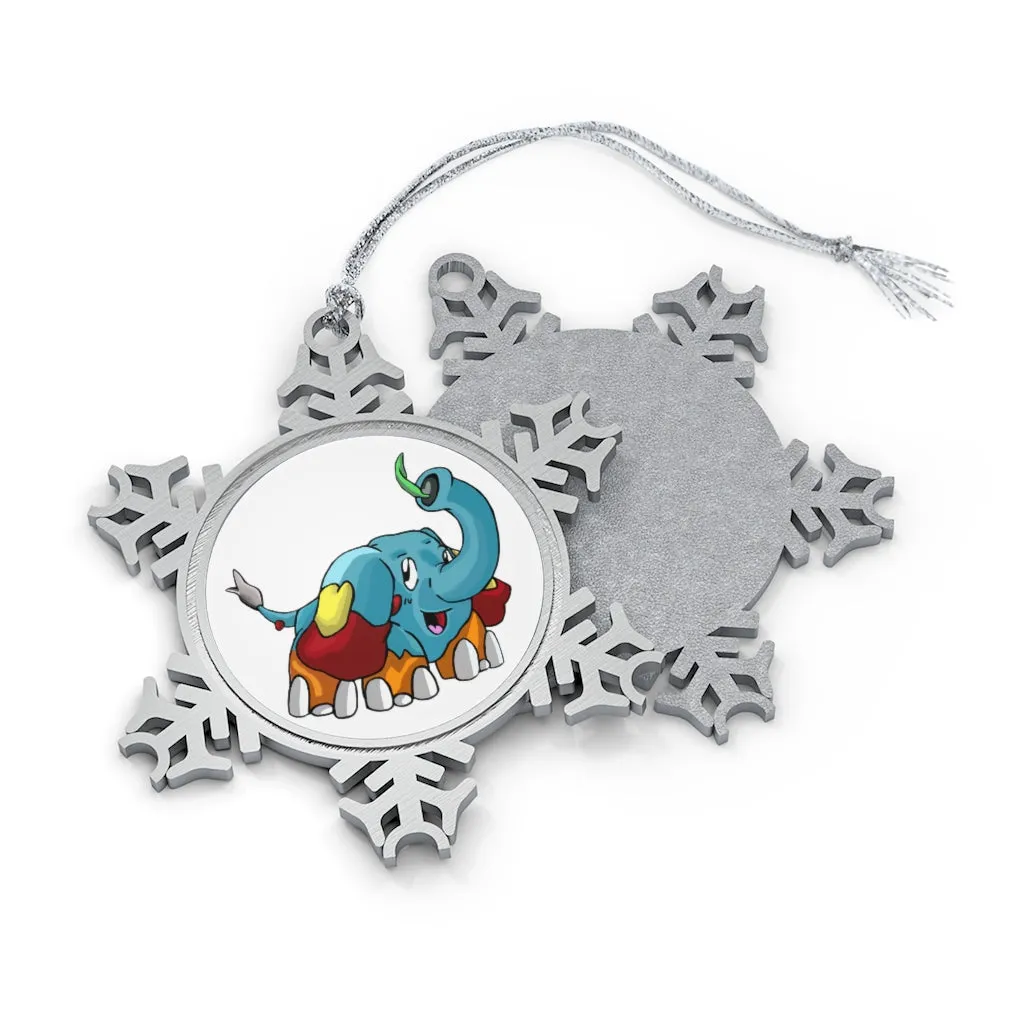 Mudphant Pewter Snowflake Ornament