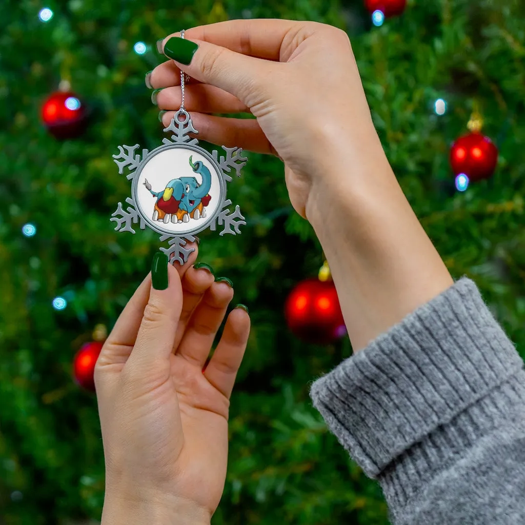 Mudphant Pewter Snowflake Ornament