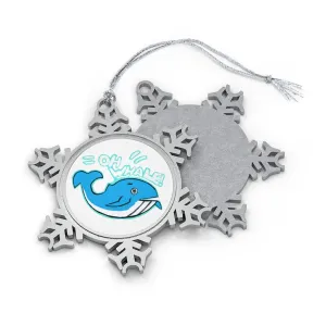 Oh Whale Pewter Snowflake Ornament