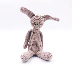 Organic 'My First Knitted Bunny' Taupe